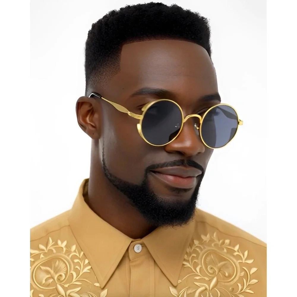 Vintage Round Steampunk Sunglasses‎ Women Men Circle Gothic Glasses Retro Metal